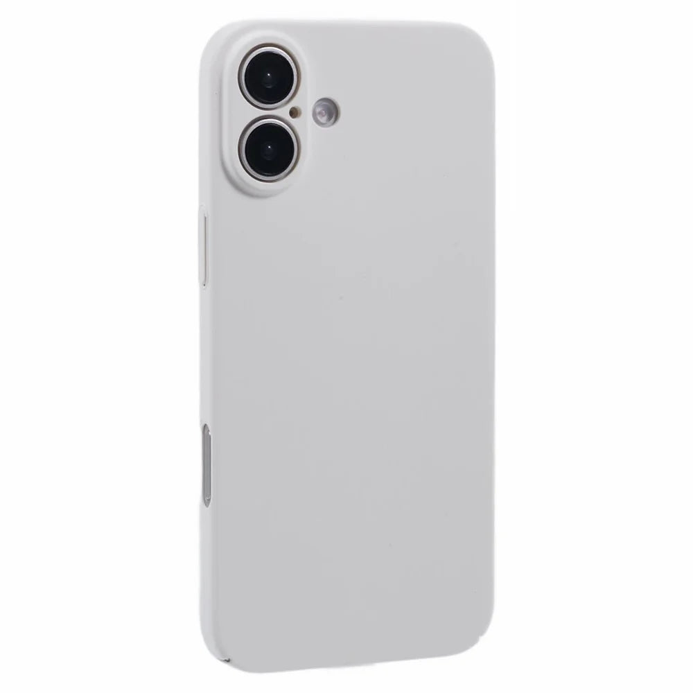 For iPhone 16 Plus Case Skin-Touch Rubberized Hard PC Phone Cover - White - 1