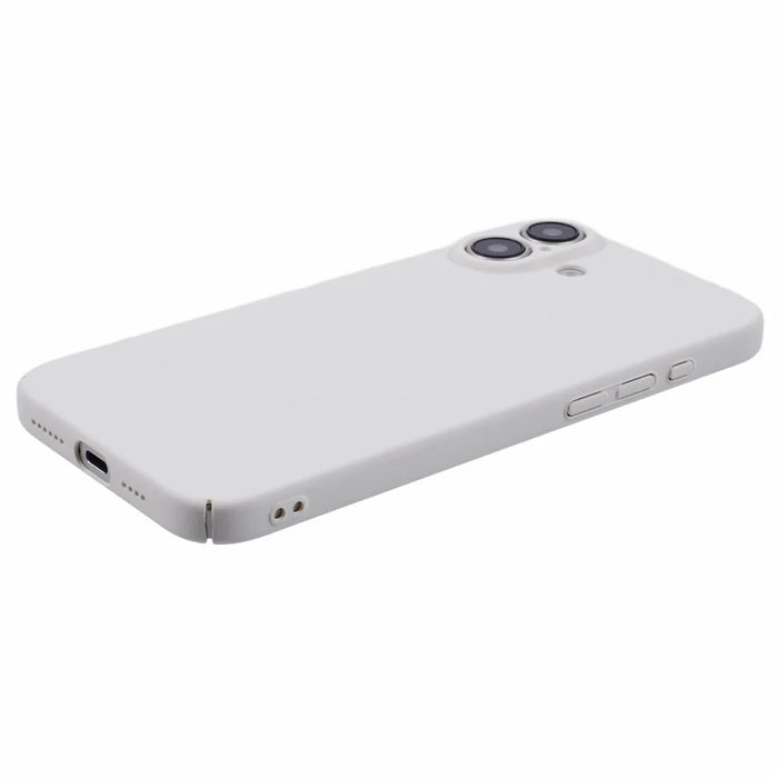 For iPhone 16 Plus Case Skin-Touch Rubberized Hard PC Phone Cover - White - 5