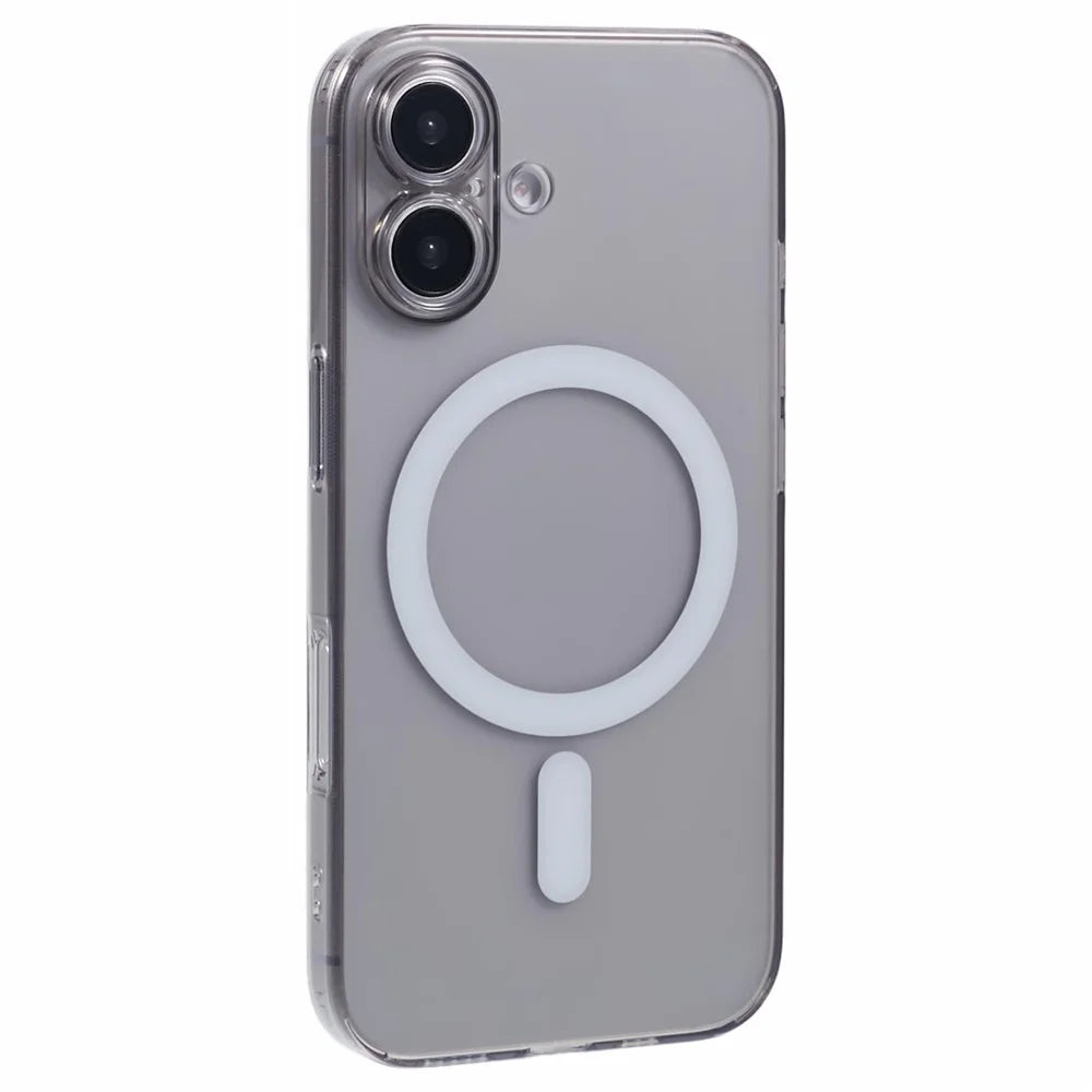 X-LEVEL For iPhone 16 Case Compatible with MagSafe Matte Tempered Glass+TPU Phone Cover - Transparent Black - 1