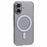 X-LEVEL For iPhone 16 Case Compatible with MagSafe Matte Tempered Glass+TPU Phone Cover - Transparent Black - 1
