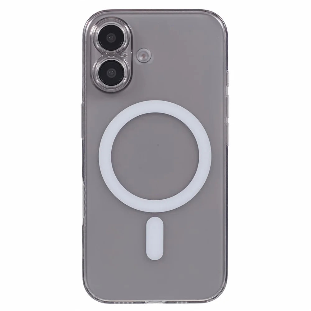 X-LEVEL For iPhone 16 Case Compatible with MagSafe Matte Tempered Glass+TPU Phone Cover - Transparent Black - 3