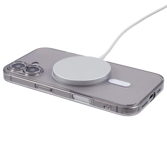 X-LEVEL For iPhone 16 Case Compatible with MagSafe Matte Tempered Glass+TPU Phone Cover - Transparent Black - 4