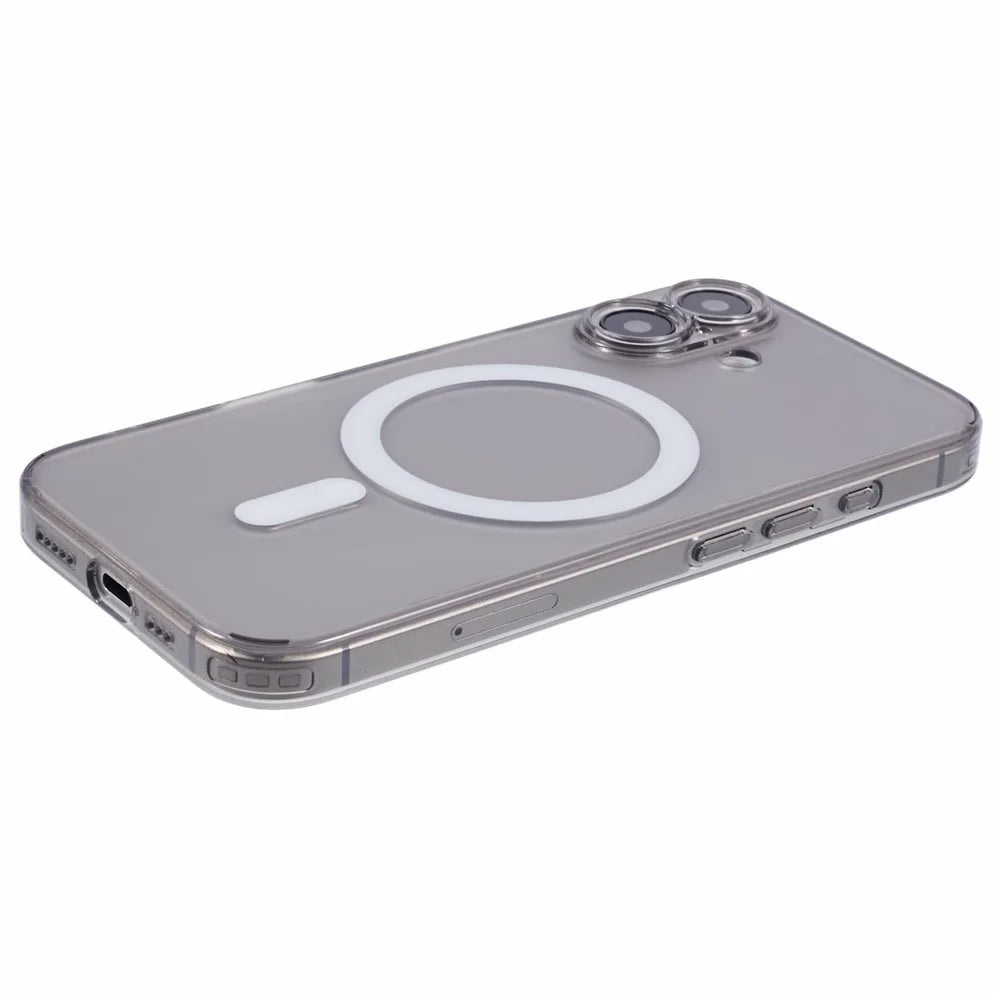 X-LEVEL For iPhone 16 Case Compatible with MagSafe Matte Tempered Glass+TPU Phone Cover - Transparent Black - 6