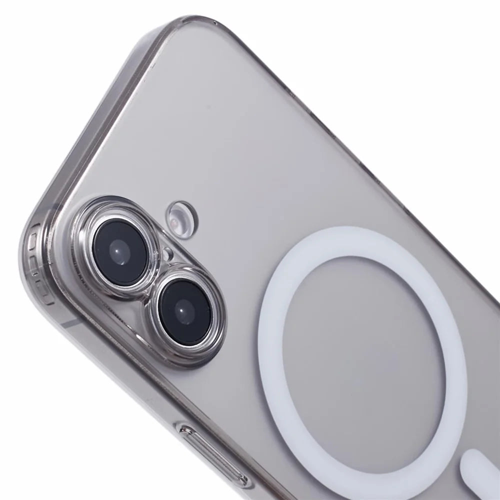 X-LEVEL For iPhone 16 Case Compatible with MagSafe Matte Tempered Glass+TPU Phone Cover - Transparent Black - 7
