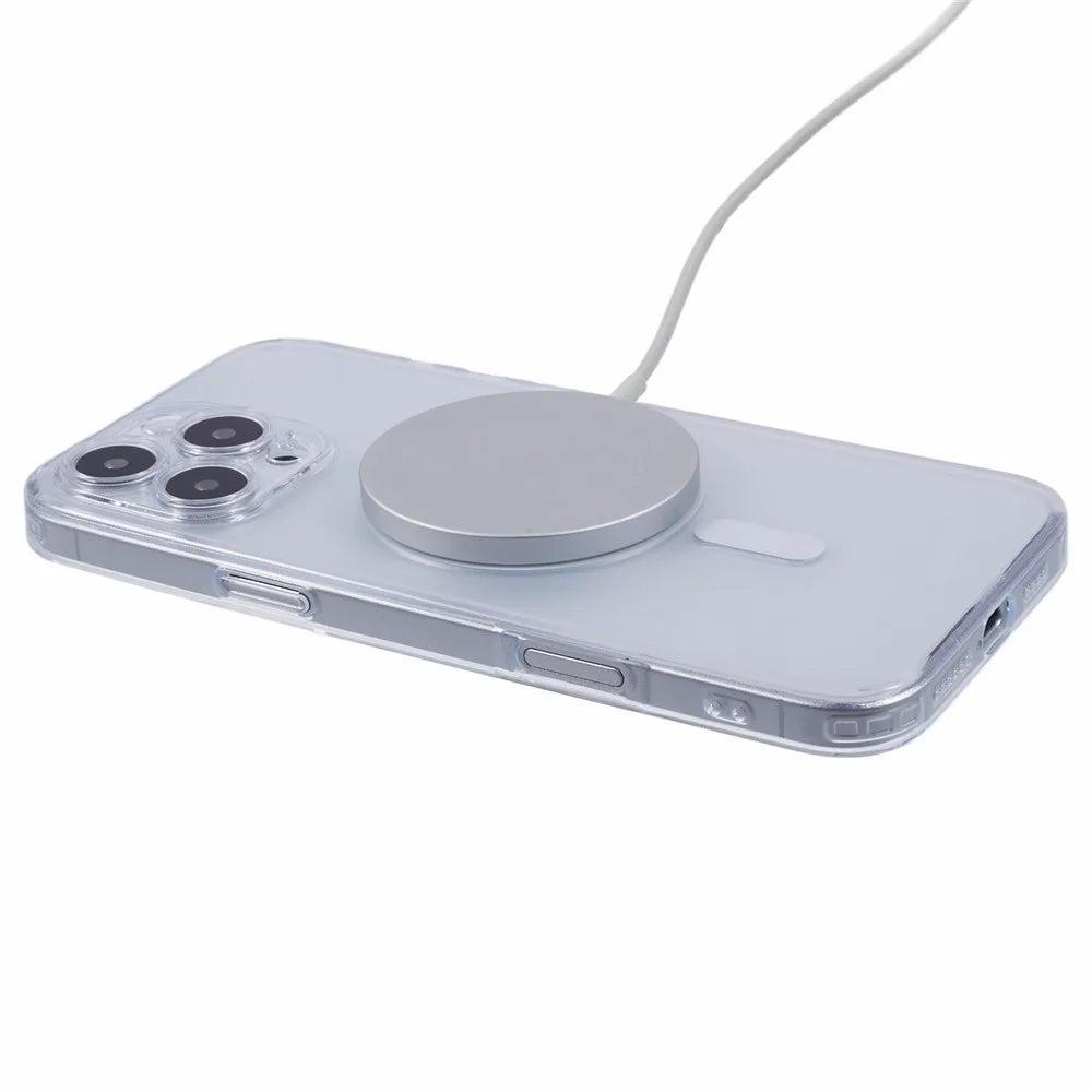 X-LEVEL For iPhone 16 Pro Max Case Compatible with MagSafe Matte Tempered Glass+TPU Phone Cover - Transparent - 4