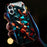 For iPhone 16 Case Call Flash Series Pattern Printing Tempered Glass + TPU Combo Phone Case - Colorful Diamond Pattern - 1