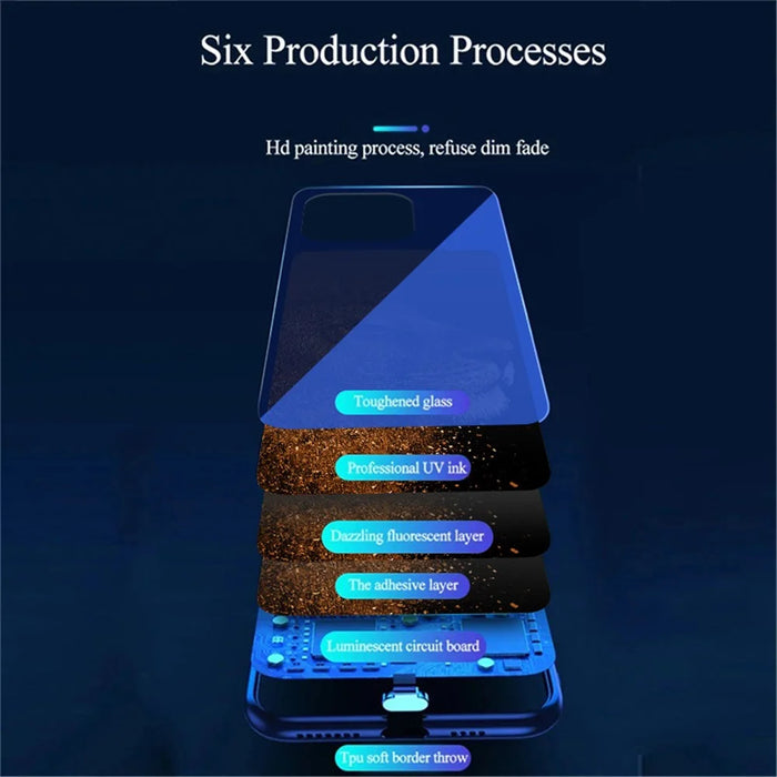 For iPhone 16 Pro Case Call Flash Series Pattern Printing Tempered Glass + TPU Combo Phone Case - Lion With Profile - 5