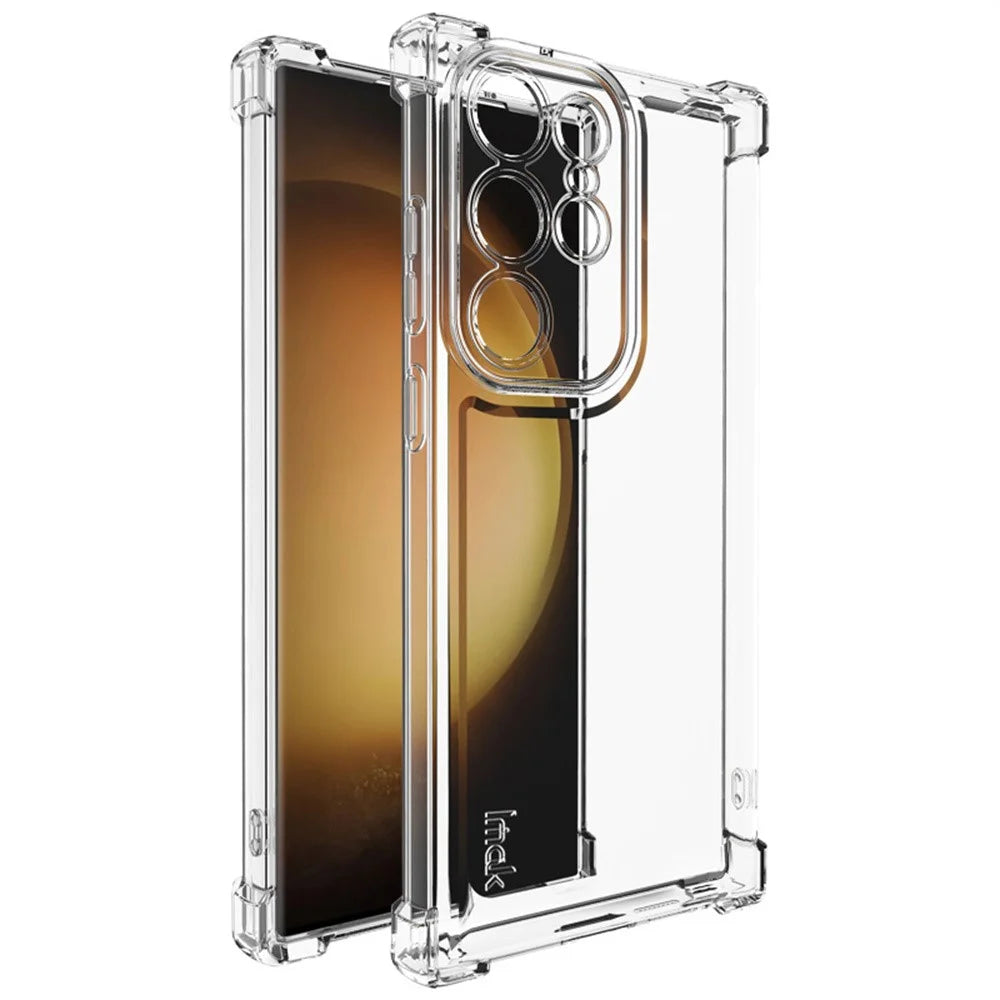 IMAK UX-4 Series for Samsung Galaxy S23 Ultra Case Straight Frame Four Corner Shockproof Clear TPU Cover - 1