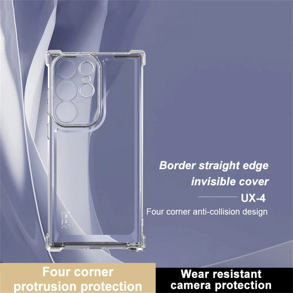 IMAK UX-4 Series for Samsung Galaxy S23 Ultra Case Straight Frame Four Corner Shockproof Clear TPU Cover - 2