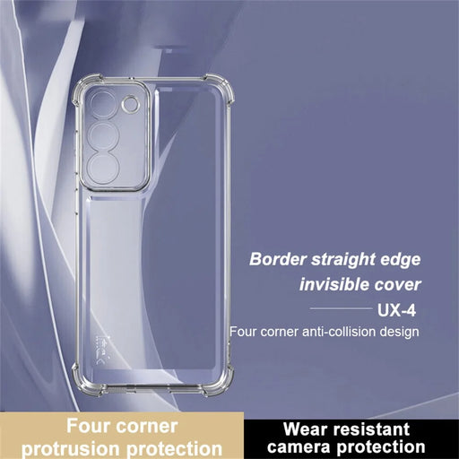 IMAK UX-4 Series for Samsung Galaxy S23+ Case Straight Frame Four Corner Shockproof Clear TPU Cover - 2
