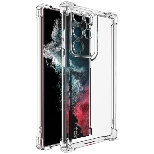 IMAK UX-4 Series for Samsung Galaxy S22 Ultra 5G Case Straight Frame Four Corner Shockproof Clear TPU Cover - 1