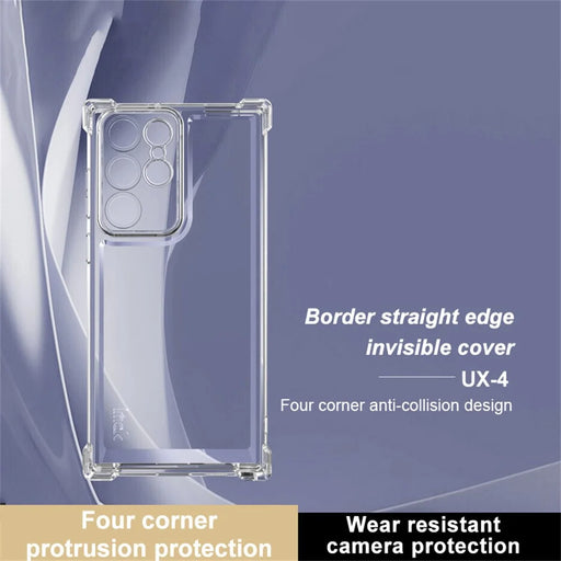 IMAK UX-4 Series for Samsung Galaxy S22 Ultra 5G Case Straight Frame Four Corner Shockproof Clear TPU Cover - 2