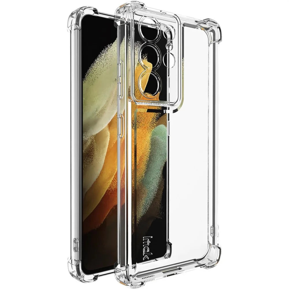 IMAK UX-4 Series for Samsung Galaxy S21 Ultra 5G Case Straight Frame Four Corner Shockproof Clear TPU Cover - 1