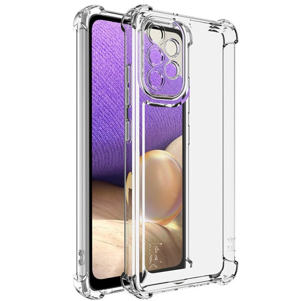 IMAK UX-4 Series for Samsung Galaxy A32 4G (EU Version) Case Straight Frame Four Corner Shockproof Clear TPU Cover - 1