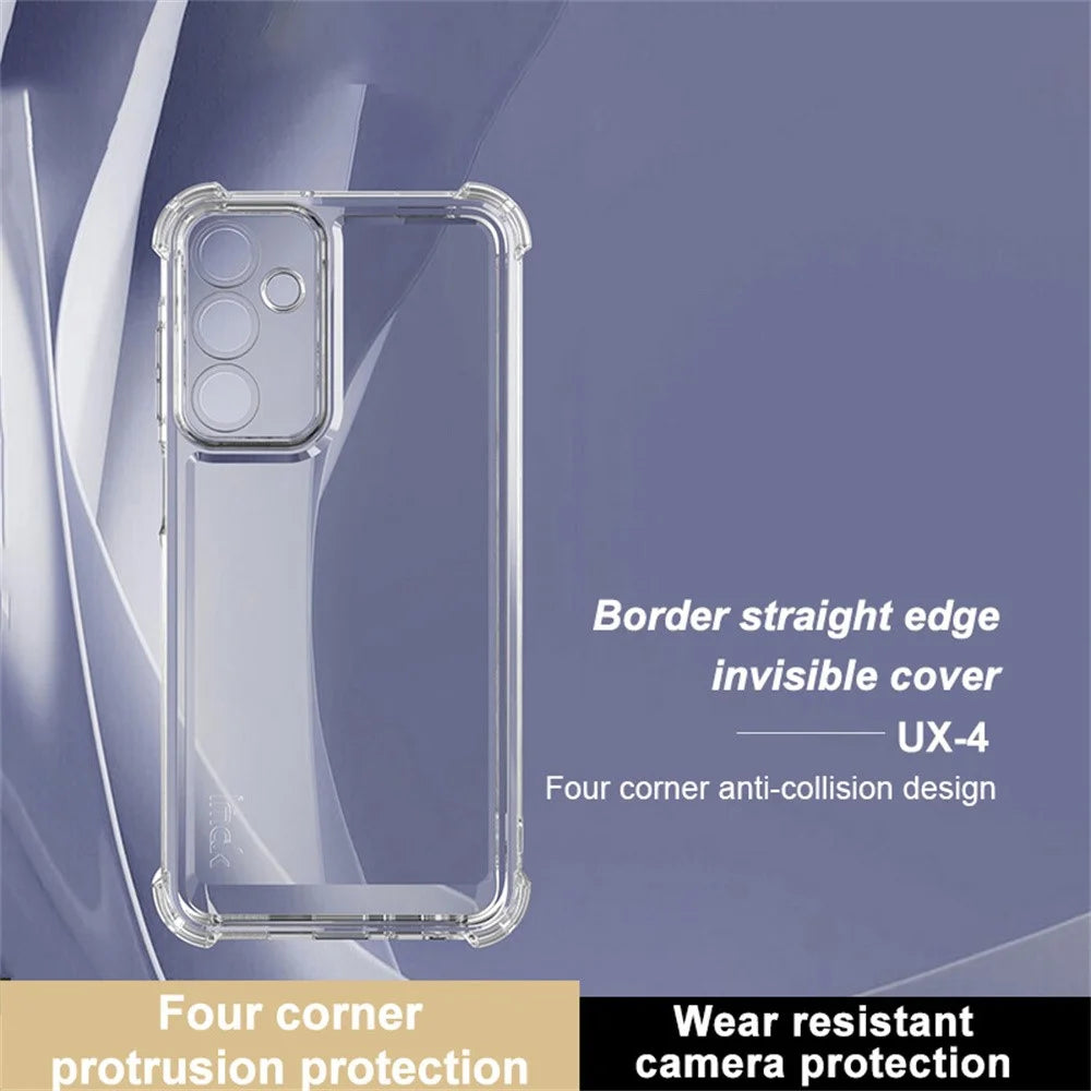 IMAK UX-4 Series for Samsung Galaxy A24 4G (162.1 x 77.6 x 8.3mm) Case Straight Frame Four Corner Shockproof Clear TPU Cover - 2