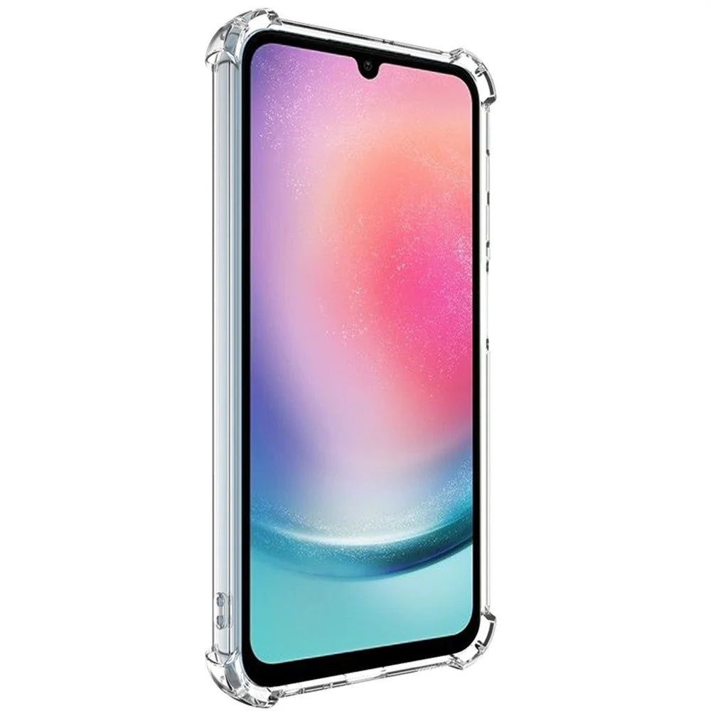 IMAK UX-4 Series for Samsung Galaxy A24 4G (162.1 x 77.6 x 8.3mm) Case Straight Frame Four Corner Shockproof Clear TPU Cover - 3