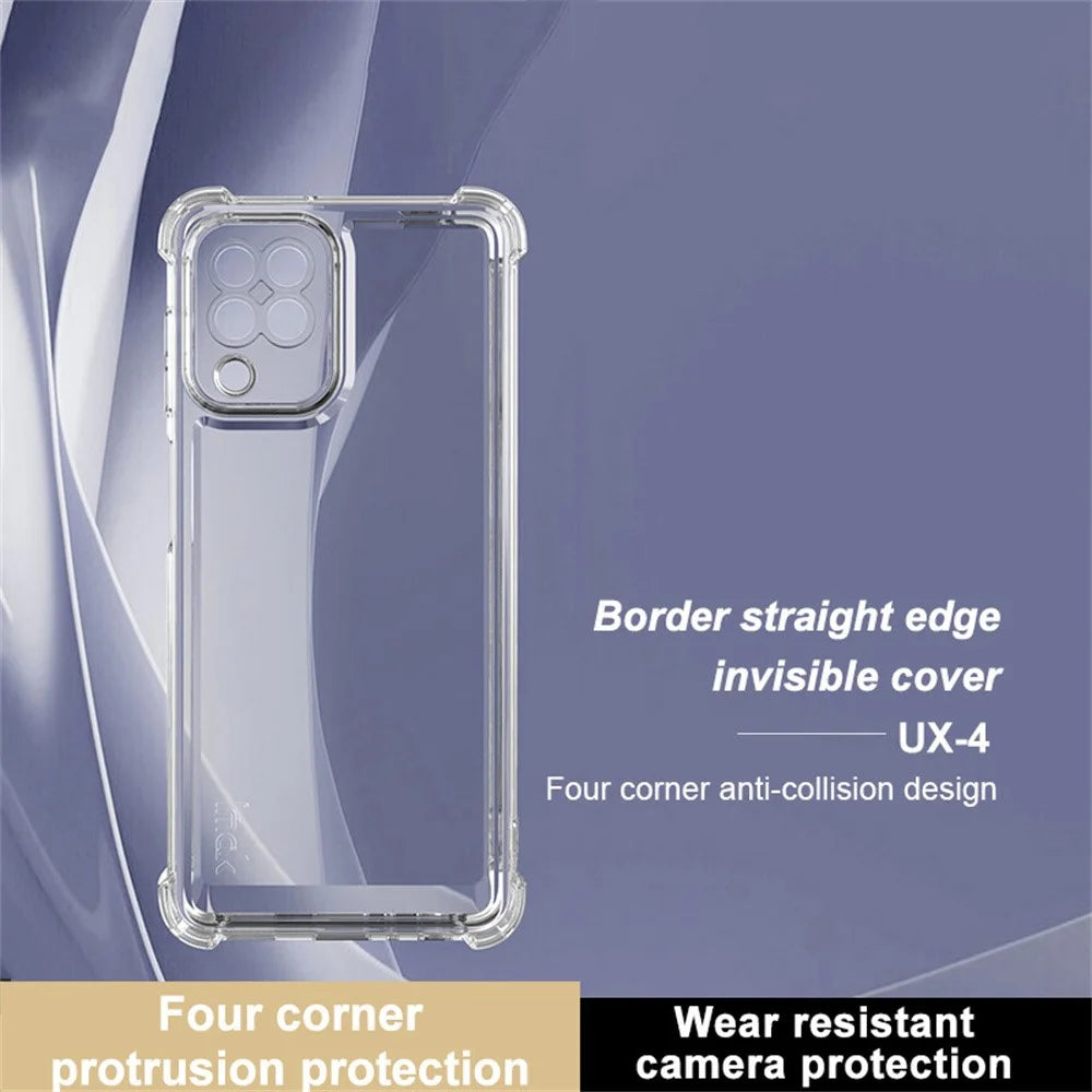 IMAK UX-4 Series for Samsung Galaxy A22 4G (EU Version) Case Straight Frame Four Corner Shockproof Clear TPU Cover - 2