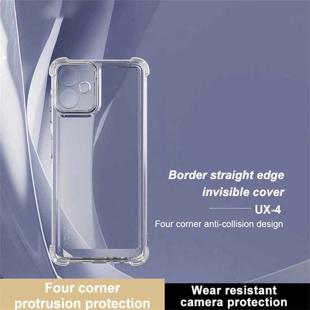 IMAK UX-4 Series for Samsung Galaxy A06 4G Case Straight Frame Four Corner Shockproof Clear TPU Cover - 2