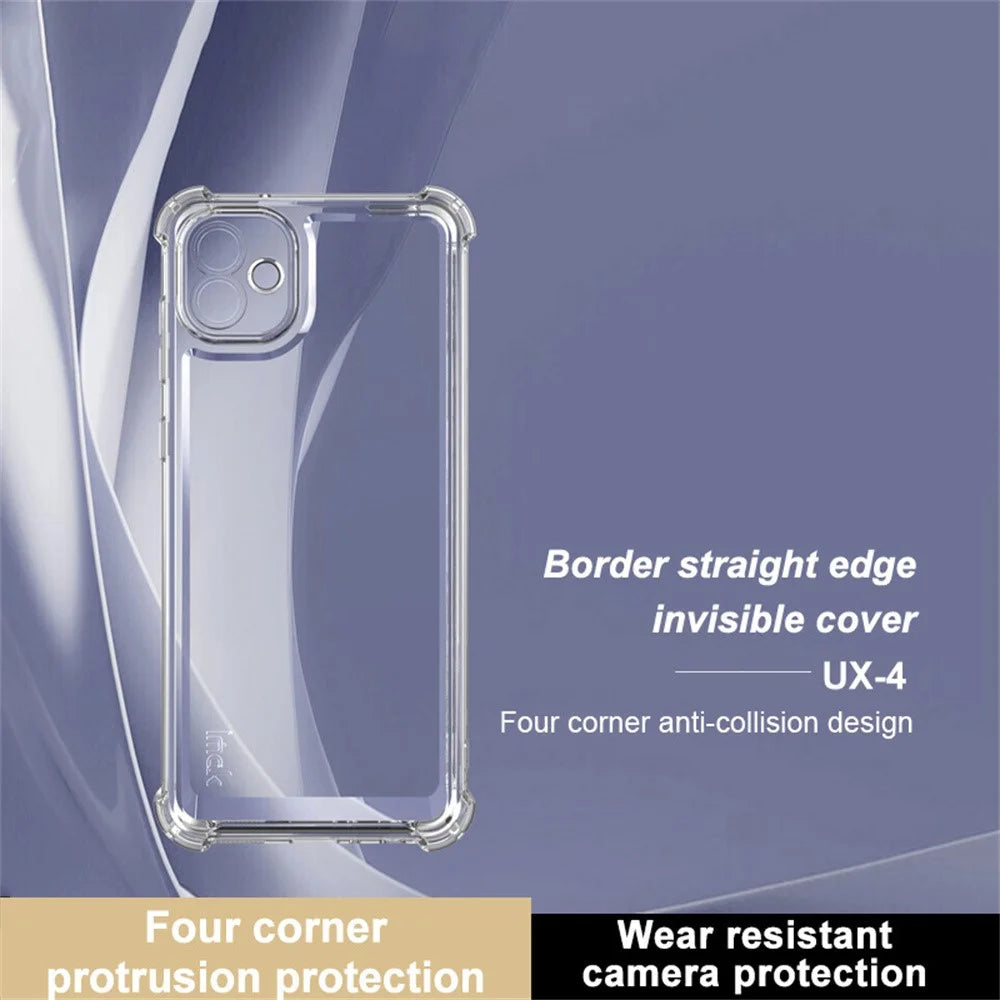 IMAK UX-4 Series for Samsung Galaxy A04 4G (164.4 x 76.3 x 9.1 mm) Case Straight Frame Four Corner Shockproof Clear TPU Cover - 2