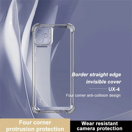 IMAK UX-4 Series for Samsung Galaxy F04 4G / M04 4G / A04e 4G Case Straight Frame Four Corner Shockproof Clear TPU Cover - 2