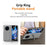 For vivo X Fold3 Case Kickstand Wristband PC Phone Cover with Tempered Glass Film - Grey - 6