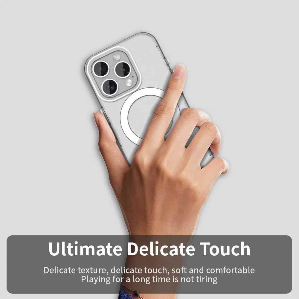 Candy Series For iPhone 15 Pro Case Compatible with MagSafe PC+TPU+PET Anti-Drop Phone Cover - White - 5