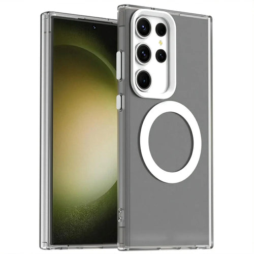 Candy Series For Samsung Galaxy S23 Ultra Magnetic Case PC+TPU+PET Anti-Drop Phone Cover - White - 1