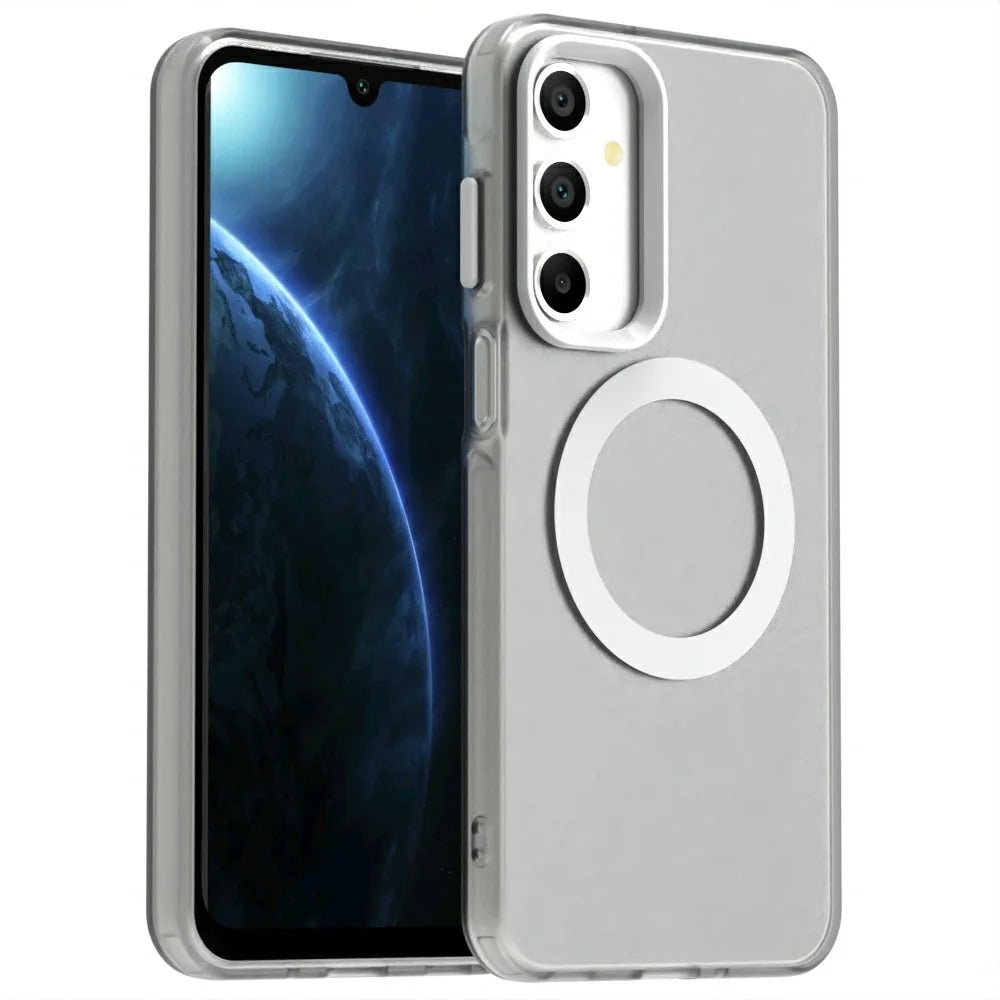 Candy Series For Samsung Galaxy A16 5G / A16 4G Case Magnetic Case PC+TPU+PET Anti-Drop Phone Cover - White - 1