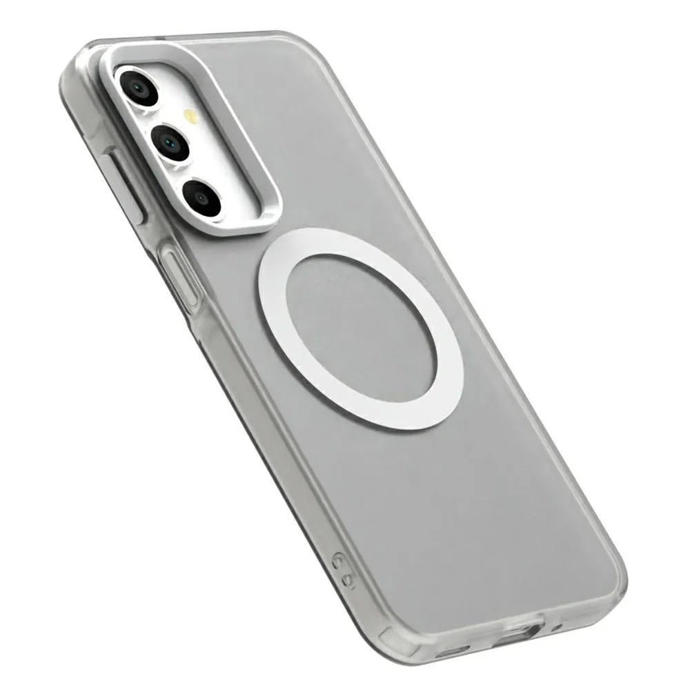 Candy Series For Samsung Galaxy A16 5G / A16 4G Case Magnetic Case PC+TPU+PET Anti-Drop Phone Cover - White - 6