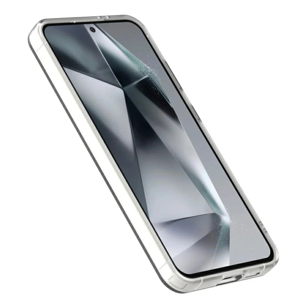Candy Series For Samsung Galaxy S25+ / S24+ Magnetic Case PC+TPU+PET Anti-Drop Phone Cover - White - 7