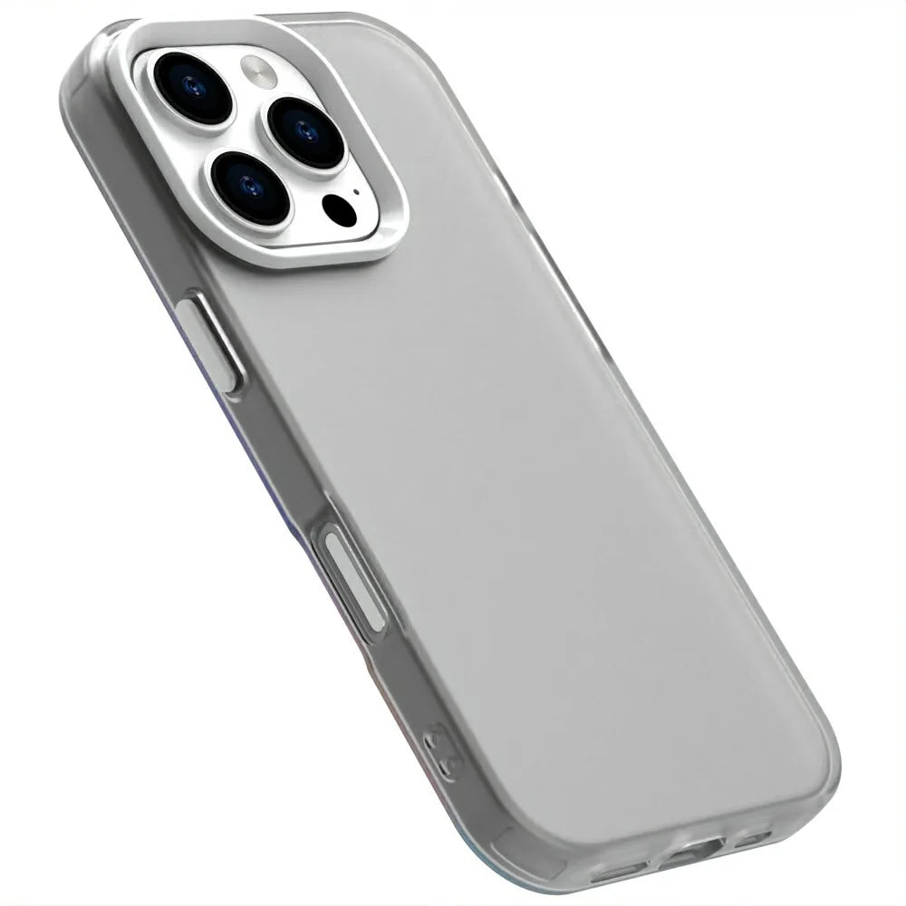 Candy Series For iPhone 16 Pro Case PC+TPU+PET Anti-Drop Phone Cover - White - 5