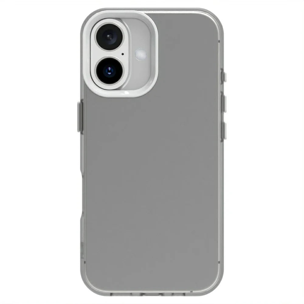 Candy Series For iPhone 16 Plus Case PC+TPU+PET Anti-Drop Phone Cover - White - 1