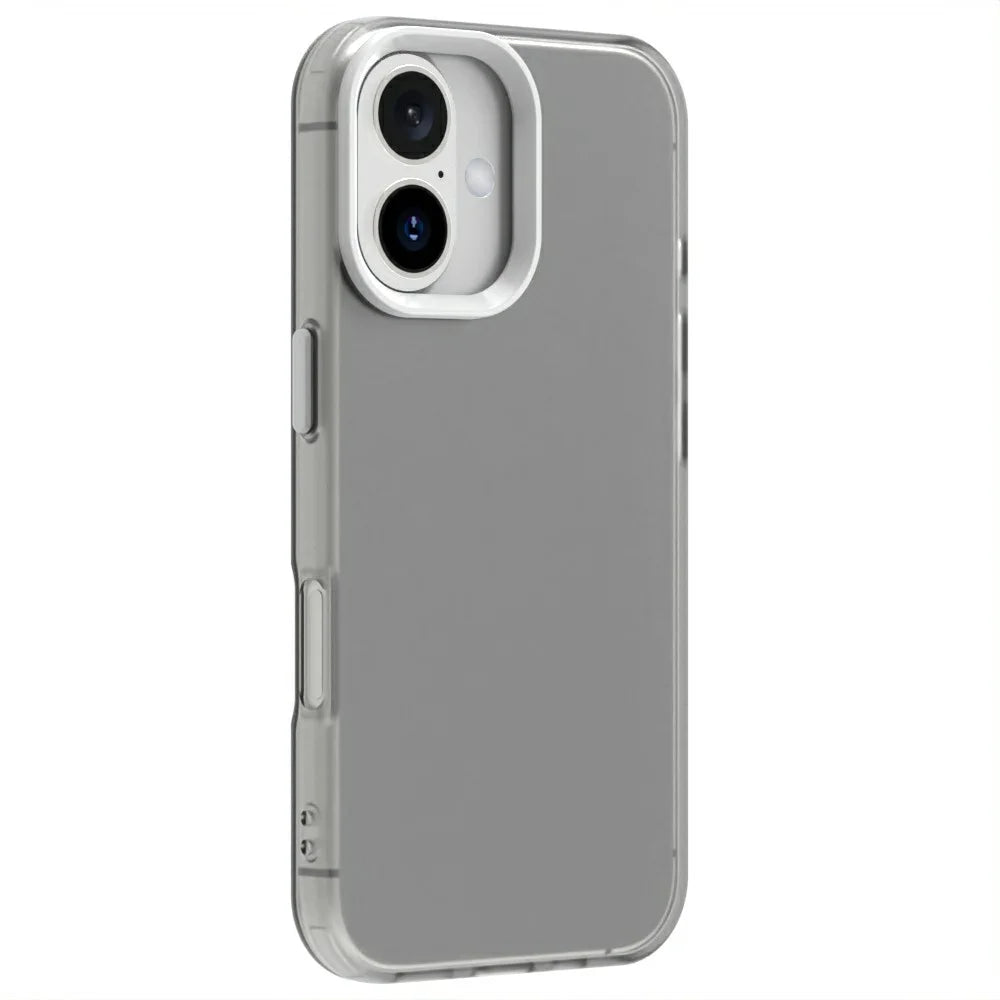 Candy Series For iPhone 16 Plus Case PC+TPU+PET Anti-Drop Phone Cover - White - 3