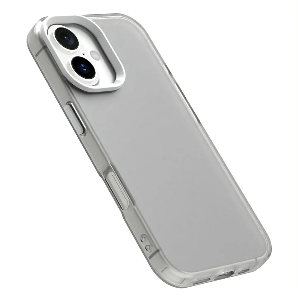 Candy Series For iPhone 16 Plus Case PC+TPU+PET Anti-Drop Phone Cover - White - 5