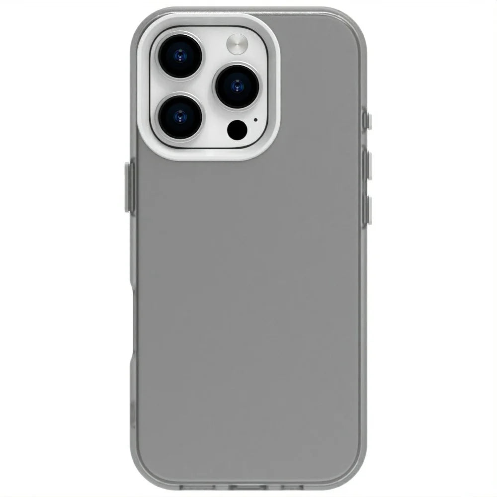 Candy Series For iPhone 16 Pro Max Case PC+TPU+PET Anti-Drop Phone Cover - White - 1