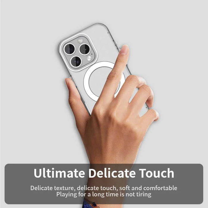Candy Series For iPhone 16 Pro Case Compatible with MagSafe PC+TPU+PET Anti-Drop Phone Cover - White - 5