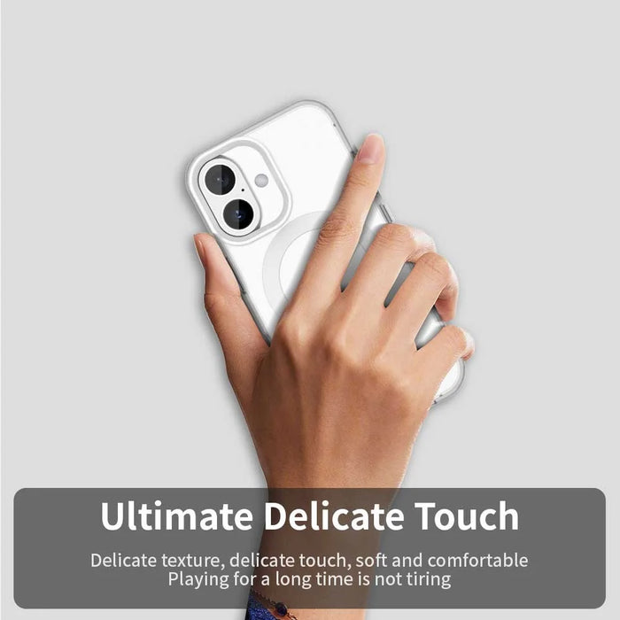 Candy Series For iPhone 16 Plus Case Compatible with MagSafe PC+TPU+PET Anti-Drop Phone Cover - White - 5