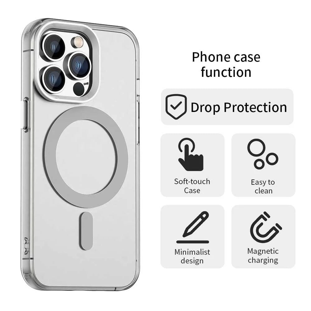 Candy Series For iPhone 14 Pro Max Case Compatible with MagSafe PC+TPU+PET Anti-Drop Phone Cover - White - 4