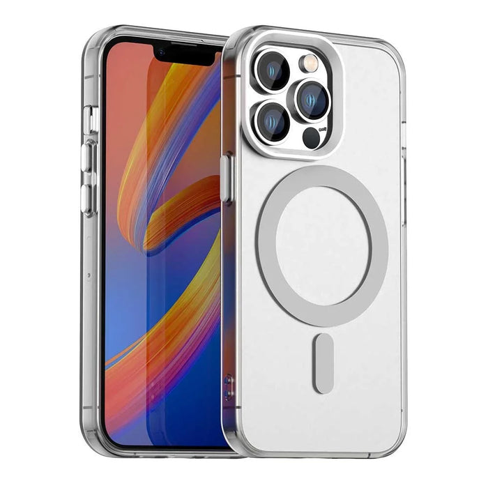 Candy Series For iPhone 14 Pro Case Compatible with MagSafe PC+TPU+PET Anti-Drop Phone Cover - White - 1