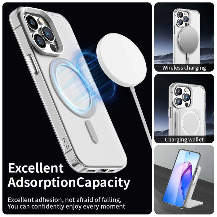 Candy Series For iPhone 14 Pro Case Compatible with MagSafe PC+TPU+PET Anti-Drop Phone Cover - White - 3