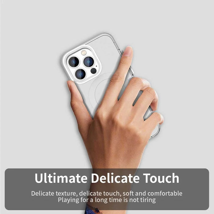 Candy Series For iPhone 14 Pro Case Compatible with MagSafe PC+TPU+PET Anti-Drop Phone Cover - White - 5