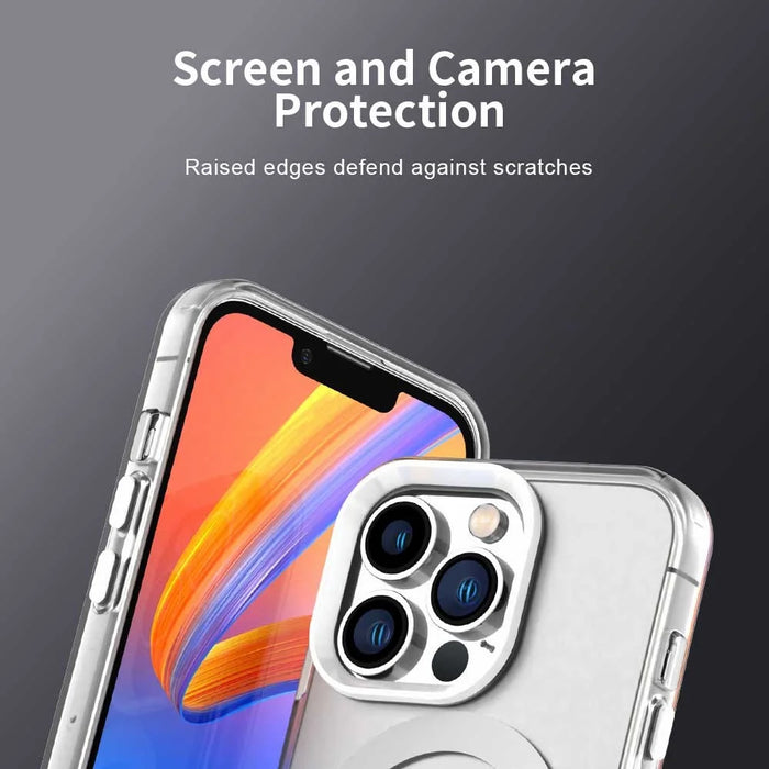 Candy Series For iPhone 14 Pro Case Compatible with MagSafe PC+TPU+PET Anti-Drop Phone Cover - White - 7