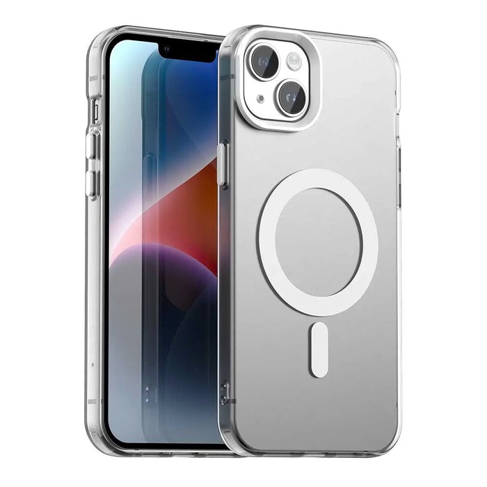 Candy Series For iPhone 14  /  13 Case Compatible with MagSafe PC+TPU+PET Anti-Drop Phone Cover - White - 1