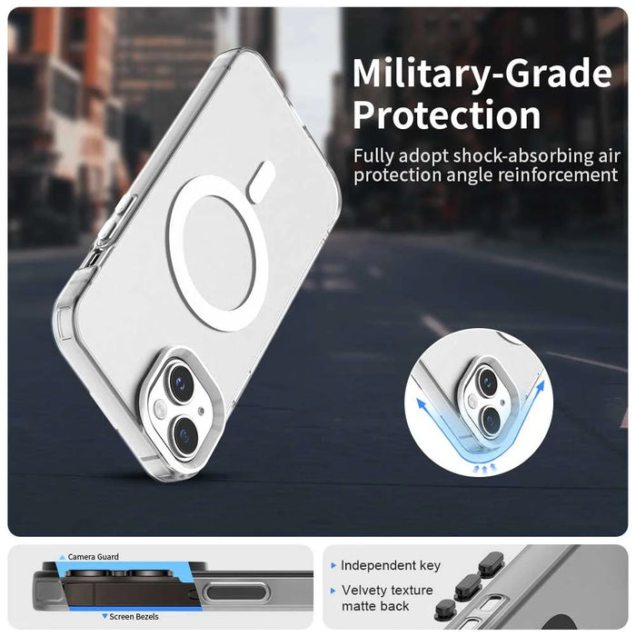 Candy Series For iPhone 14  /  13 Case Compatible with MagSafe PC+TPU+PET Anti-Drop Phone Cover - White - 2