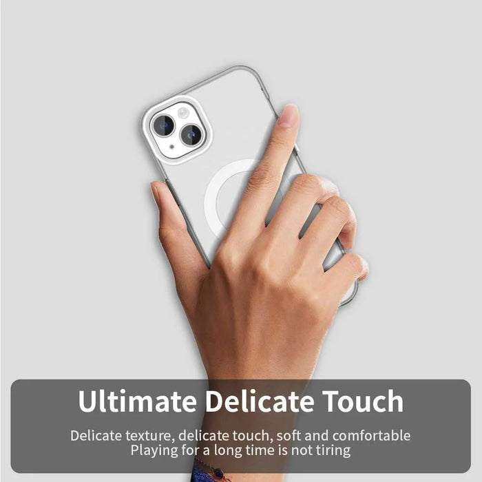 Candy Series For iPhone 14  /  13 Case Compatible with MagSafe PC+TPU+PET Anti-Drop Phone Cover - White - 5