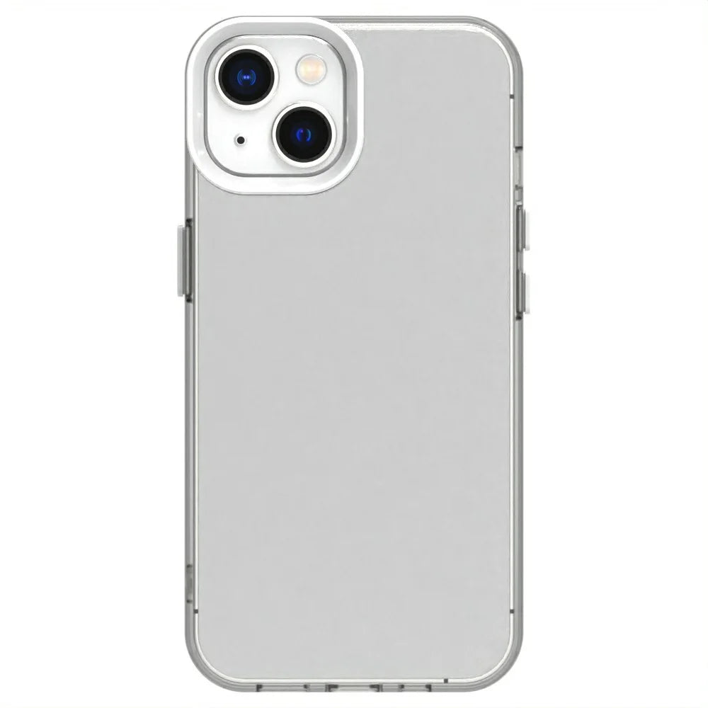 Candy Series For iPhone 15 Case PC+TPU+PET Anti-Drop Phone Cover - White - 1