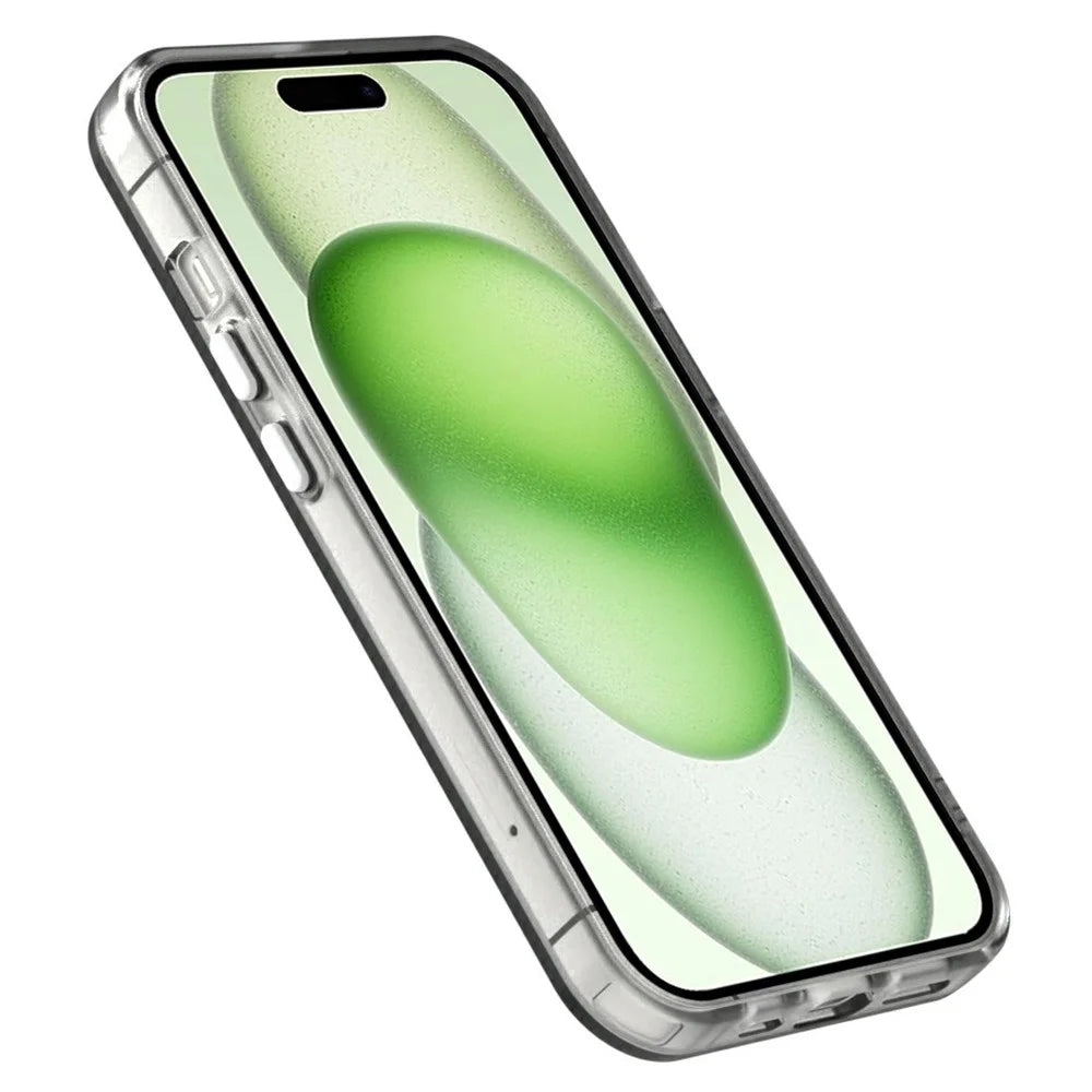 Candy Series For iPhone 15 Case PC+TPU+PET Anti-Drop Phone Cover - White - 6