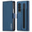 LC.IMEEKE L1 For Samsung Galaxy Z Fold4 5G Stand Case Texture PU Leather Wallet Phone Cover - Blue - 1