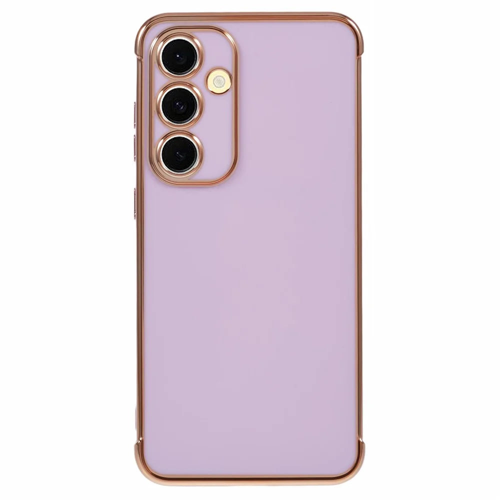For Samsung Galaxy A35 5G Case Electroplated Frame TPU Soft Phone Cover - Purple - 1