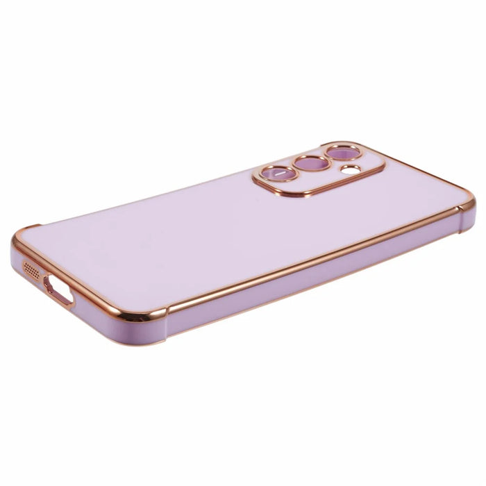 For Samsung Galaxy A35 5G Case Electroplated Frame TPU Soft Phone Cover - Purple - 5